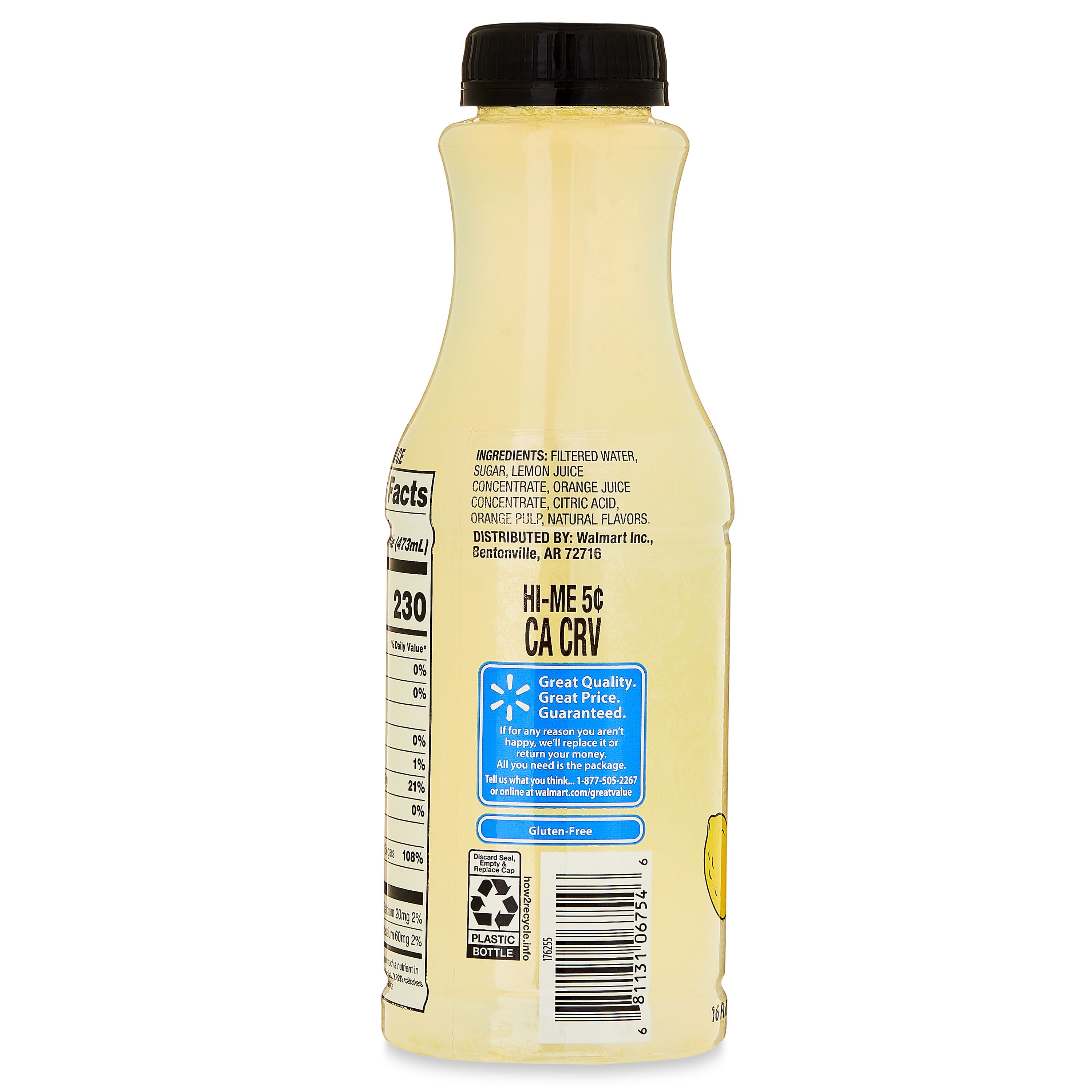 Great Value Classic Lemonade, 16 fl oz