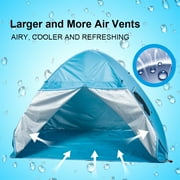 iCorer Extra Large Pop Up 3-Person Beach Tent, Light Blue