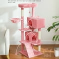 Pefilos 56" Multi-Level Cat Tree Tower for Large Cats with Top Perch, Hammock, Climbing Ladder and 2 Condos, Cat Tree House for Multiple Cats, Pink Pefilos 56" Multi-Level Cat Tree Tower for Large Cats with Top Perch, Hammock, Climbing Ladder and 2 Condos, Cat Tree House for Multiple Cats, Pink
