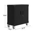 thumbnail image 5 of Metal Storage Cabinet, Rolling Tool Cabinet with 2 Adjustable Shelves, Pegboard, Locks & 4 Wheels, Heavy Duty & Rust Resistant for Garage, Workshop, Black, 5 of 8
