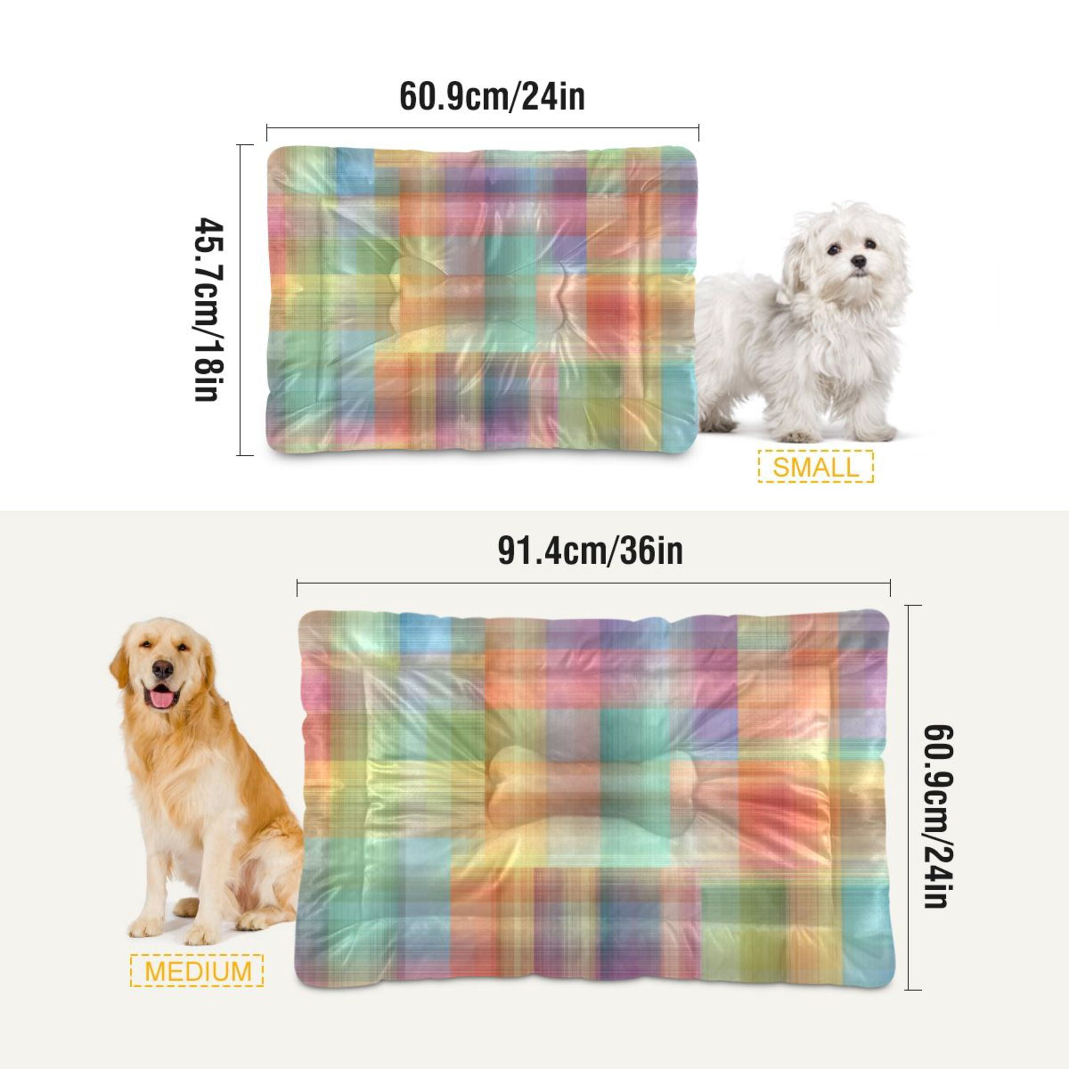 Cozy Mat Pet Bed Indoor Outdoor Warm Soft For Cat Dog Puppy(S/M) Soft Gradients Plaid