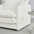 thumbnail image 4 of Modern U-Shaped Sectional Sofa 5 Seater with Ottoman in White Chenille, 4 of 11