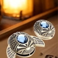 thumbnail image 3 of Fidget Metal Fidget Slider aleación De Zinc Antiguo Egipto Oval Llevar Todos Los Días Juguete Fidget Con La Yema Del Dedo Con Piedra Preciosa Azul Para Adultos Oficina Aula, 3 of 7