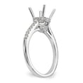thumbnail image 6 of Solid 14K White Gold Diamond Side-Stones with CZ Cubic Zirconia Center Stone Engagement Ring Size 5, 6 of 8