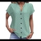 thumbnail image 2 of Blusa de Verano 2025 para Mujer, con Cuello en V, Volantes, Corta, Lunares, Holgada, Tipo Túnica Verde XXL, 2 of 5