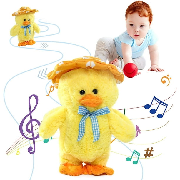 Emoin Talking Duck Toys for Toddlers 13, Walking & Dancing Yellow Duck