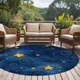 thumbnail image 5 of Blue Starry Sky Round Area&nbsp;Rug 5ft Star Galaxy Non-Slip&nbsp;Washable Circle Rugs Soft Felt Indoor Floor Mat for Bedroom Kitchen Living Room Bathroom, 5 of 9