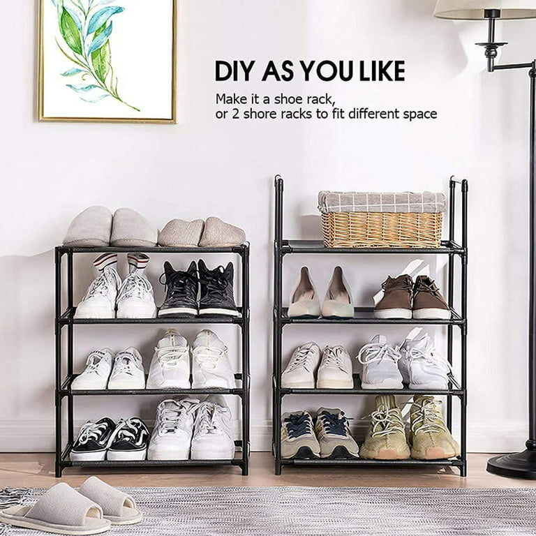 Simple Assembled Shoe Rack Stainless Steel Storage Shelf for Shoes Book  Sundries Dorm Room Bedroom Z Shape Shoe Stand Organizer