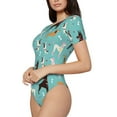 thumbnail image 2 of Naloa Cute Dog Women's Short-Sleeved Onesie, One-Piece Swimsuit for Parties, dates, clubs - Large, 2 of 9