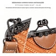 thumbnail image 5 of Arcticwind Women Vintage Crossbody Bag,Top Handle Kiss Lock Handbag,Retro Daily Purse PU Leather Tote,Women Satchel Messenger Bag,Evening Clutch Purses,Orange, 5 of 8