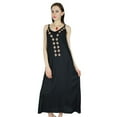 thumbnail image 4 of Bimba Women Black Summer Dress Mid Calf Length Custom Casual Dress, 4 of 9