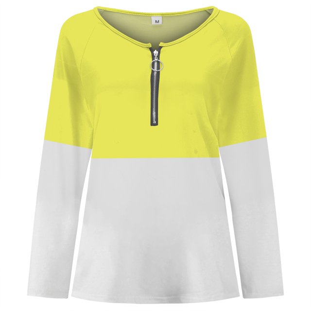 Gibobby Playera Termica Para Mujer Camiseta de manga larga con cremallera para mujer fina de primavera y verano(Multicolor, M)