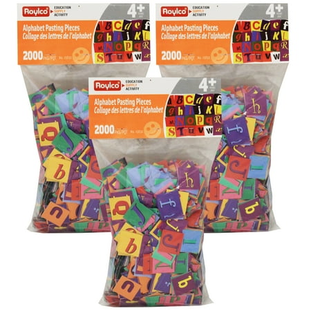 UPC: 0194629000517 | Roylco Alphabet Pasting Pieces 2000 Per Pack 3 Packs