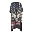 thumbnail image 2 of HELLHERO Loose Bathing Suit Cover Up for Summer High Quality Fabrics Lightweight Long Kimono Swimsuit Cover Up Wolf American Flag Pattern, 2 of 6