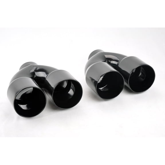 Dual 4" Quad Style Gloss Black Exhaust Tips Fits Audi S5 2008-2016
