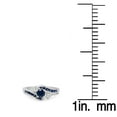 thumbnail image 4 of Dazzlingrock Collection 10K Round Blue Sapphire And White Diamond Swirl Bridal Engagement Ring Set, White Gold, Size 8, 4 of 5