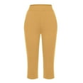 thumbnail image 7 of RPVATI Capri Pants for Women, Summer Casual Pull On Womens Capris with Pockets, Women's Casual Pants & Capris, Ladies Capris Khaki XXL, 7 of 7