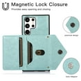 thumbnail image 6 of Dteck Crossbody Women Wallet Case for Samsung Galaxy S23 Ultra with Card Holder, Magnetic Removable Shoulder Lanyard Strap Purse Phone Cover, Mint, 6 of 6