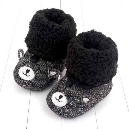 

Infant Baby Autumn Winter Boots For Girls Boys Fuzzy First Walkers Anti-Slip Sole Warm Shoes Cotton Snow Knit Boots