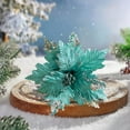 thumbnail image 5 of Christmas Tree Decoration, Christmas Glitter Magnolia, Artificial Flower with Stems for Holiday Wreaths and Home Decor, Green Red Pink Gold White Gray Cloth Flowers, 5 of 7