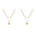 thumbnail image 1 of (Lot de 2) 2025 26 Collier Hexagone initial m Colliers pour Femmes Colliers pour Pendentifs pour Femmes A Z 26 Colliers Courts pour Femmes Alphabet initial, 1 of 4