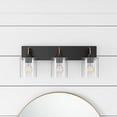 thumbnail image 4 of Aiwen 3 Light Wall Lamp Matte Black Wall Sconce Farmhouse Porch Sconce Lighting with Clear Glass Shade, 4 of 10