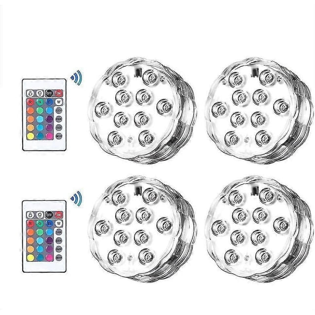 Submersible Led Light, Waterproof Rgb Multicolor With Remote Controls, Ip68 Underwater Lights