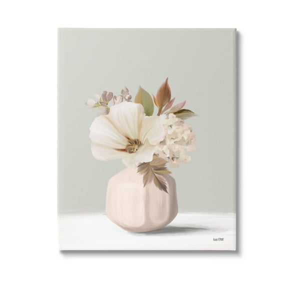 Stupell Industries Delicate Blooms in Vase Botanical & Floral Painting Gallery Wrapped Canvas Art Print Wall Art, 16 x 20