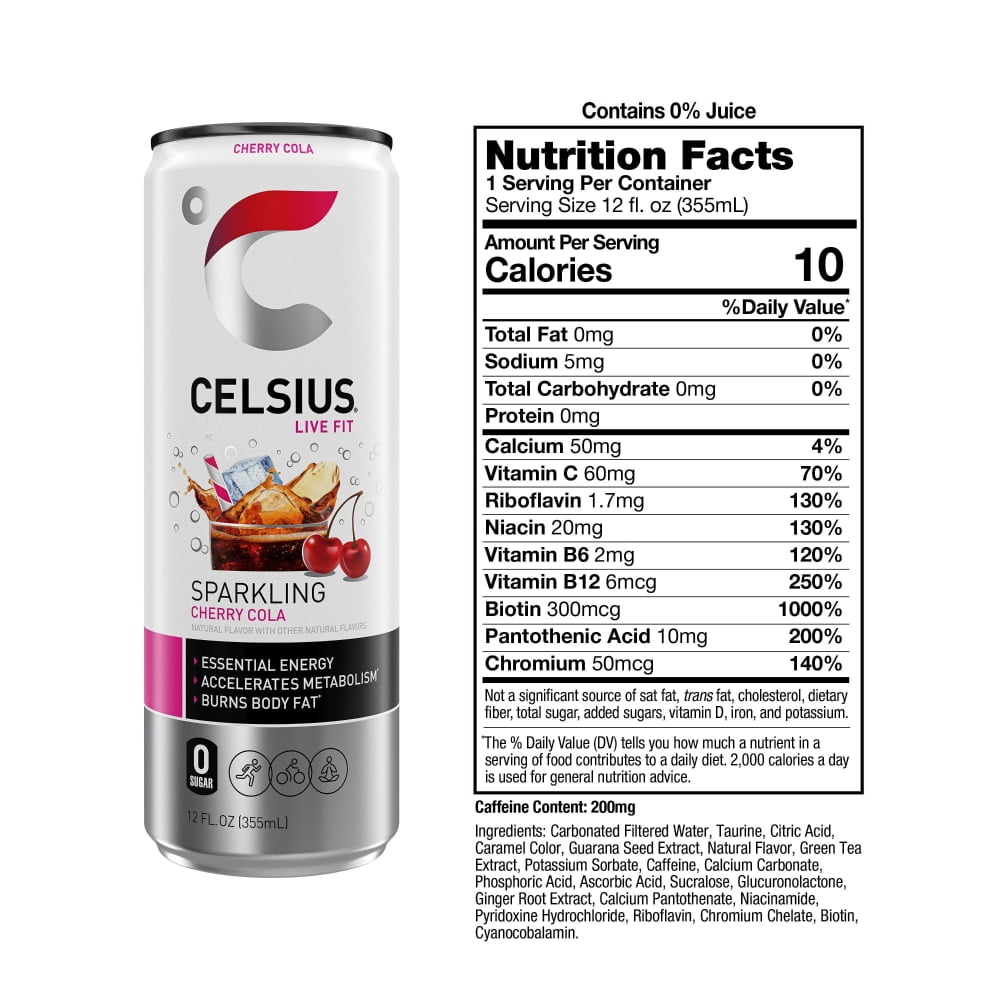 CELSIUS Sparkling Cherry Cola Energy Drink Can 12 fl oz - 3 count