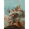 thumbnail image 2 of Giovanni Domenico Tiepolo 11x14 Black Ornate Wood Framed Double Matted Museum Art Print Titled: Triumph of Virtue, 2 of 5