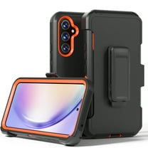 TASHHAR Samsung Galaxy A54 5G Case with Belt Clip Holster Military Grade Heavy Duty 3 in 1 Shockproof Armor Rugged Durable for Galaxy A54 5G Phone - Black Orange