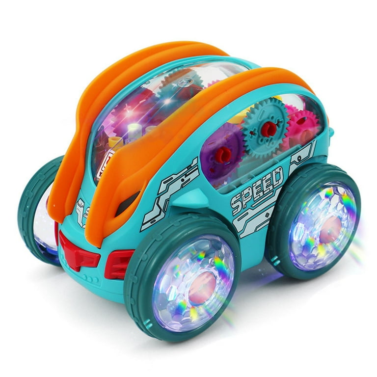 Stunt Tipping Toy Car With 360 Degrees Rotation Transparent Belt