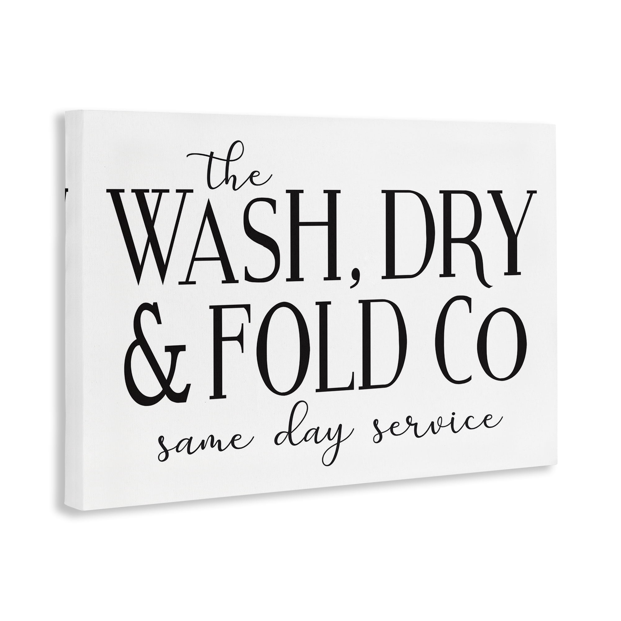 Stupell Industries Same Day Service Laundry Typography Painting Gallery Wrapped Canvas Art Print Wall Art, 24 x 16