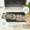 thumbnail image 3 of Evergreen Cambridge Monogram Burlap Sassafras Indoor Outdoor Switch Doormat Letter F 1'10"x10" Brown, 3 of 4