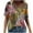 Pink, variant on Patlollav Womens Plus Size T-Shirt Scenic Flower Print Round Neck Casual Tops