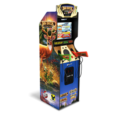 Arcade1Up Big Buck Hunter Pro Deluxe Arcade Machine, 5-Foot Stand-Up Cabinet, 4 Games, 17-Inch Screen, 2 Light Pump Action Rifle Included