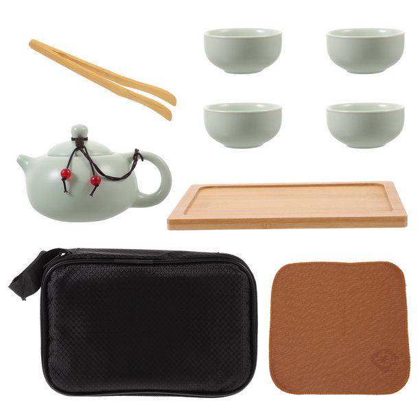 juego de tetera de viaje de cerámica, juego de té Kung Fu, juego de tetera de cerámica portátil, juego de taza