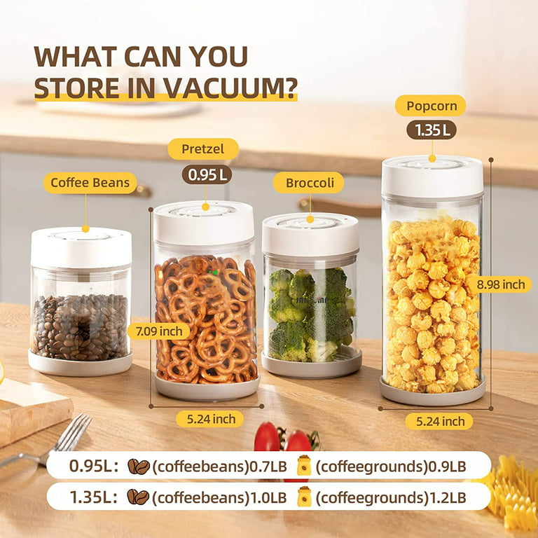 Press Tight Vacuum Sealed Food Storage Glass Containers 