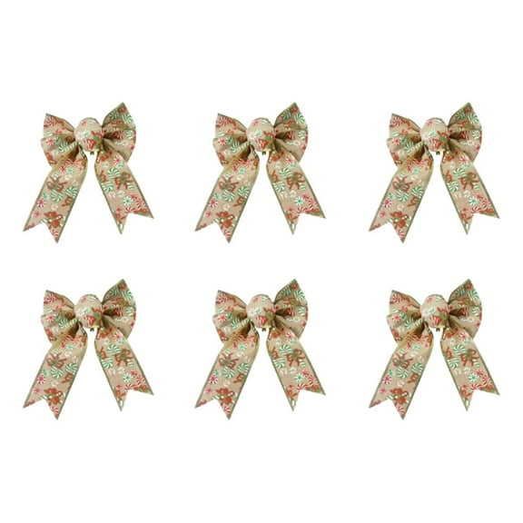 Elegant Double-Layer Snowflake Bow Ribbon Set (6 Pieces) for Christmas Tree Decoration
