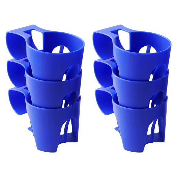 (6-Pack) Poolside Cup Holders for Above Ground Pools (Blue) - Compatible with Above Ground Pools with 2 Inches or Thinner Round To