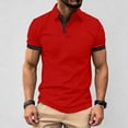 thumbnail image 5 of Bovxnpu Mens Short Sleeve T Shirts Men's Button Up Button Casual Fashion Daily Tops, 5 of 9