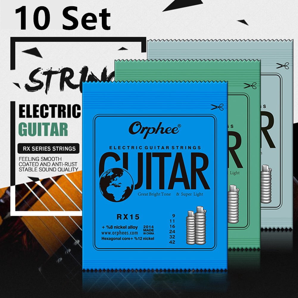 10 Set Orphee for RX Series Electric Guitar Strings Super Light 9-42,10-46,11-50