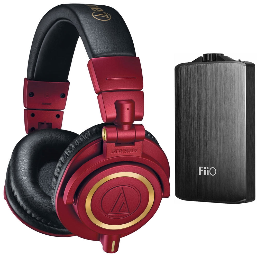 risiko Oceanien gys Audio-Technica ATH-M50xRD Professional Studio Monitor Headphones (Red  Limited Edition) Bundle includes Headphones and FiiO A3 Portable Headphone  Amplifier - Walmart.com