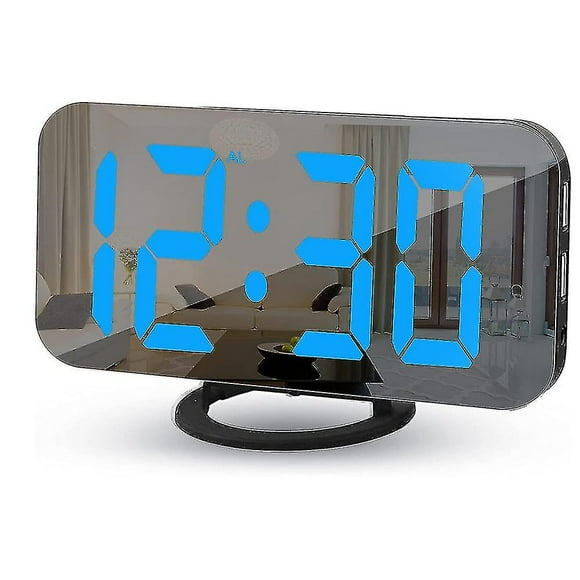 Digital Alarm Clock, Alarm Clocks For Bedrooms, Large Display Mirror