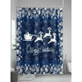 thumbnail image 5 of Fsddascl Christmas Elk Shower Curtain Set - Standard 72" x 72" Washable Bathtub Curtain with 12 Hooks, Winter Santa Claus Xmas Snowflakes Navy Blue Waterproof Fabric Shower Curtains for Bathroom, 5 of 6