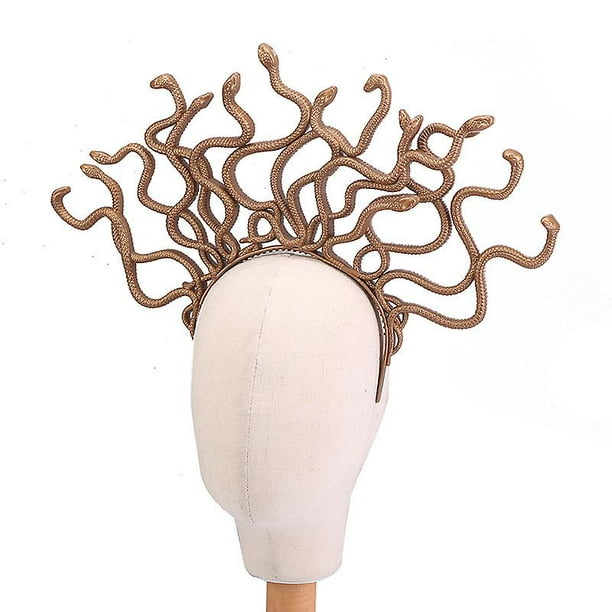 Taian Halloween Cabeza de serpiente Hebilla Mitología griega antigua Medusa Rendimiento Plástico En forma de serpiente Corona Diadema Protección ambiental Grande