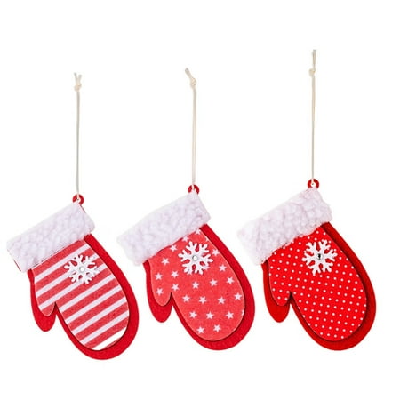 

Songbirdth Christmas Pendant 3Pcs Christmas Pendant Fade Resistant Bright Color Eye-catching Fine Workmanship Eco-friendly Decorative Accessory Christmas Tree Topper Hat for Festival