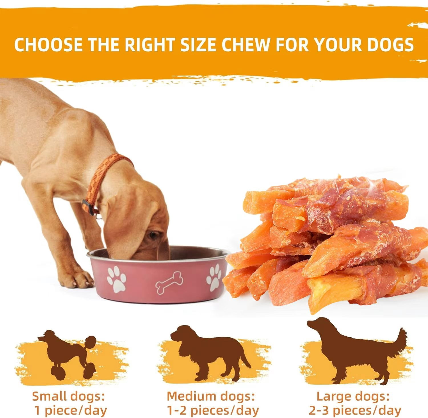 Premium Real Chicken Wrapped Sweet Potato Dog Treats! Perfect for Training and Dental Health- Suitable for Small, Medium & Large Breeds