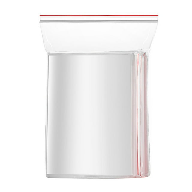 100 Piece Set Of 5 Thick Transparent PE Self Sealing Bags With Red Edges: Excellent Sealing And Resistance Ideal For Storage Silicone Cooking Sheet Pad Silicone Mat Baking Quarter Sheet Silicone