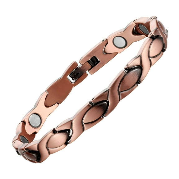 DESIGNICE Women Copper Bracelet with Magnets Vintage Flat Snake Chain Wrist Jewelry Gift for Girls Ladies Woman'S Wrist Decor Magnetic Arthritis Therapy Cooper Bracelet for Women